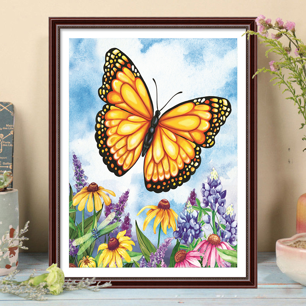 

(Multi-Size) Flowers and Butterflies - Round/Square Drill Diamond Painting - 30*40CM, Square diamond 40*50cm, 501 Original