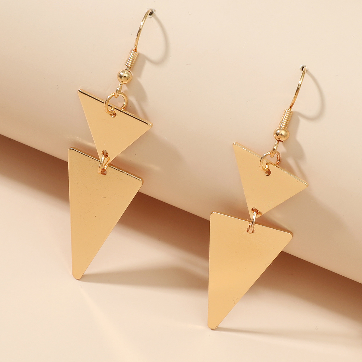 Geometric Triangle Gold-Plated Earrings