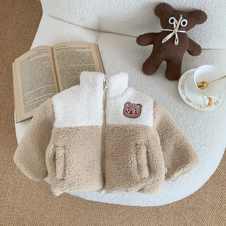 Baby Animal Color Block Fleece Outerwear