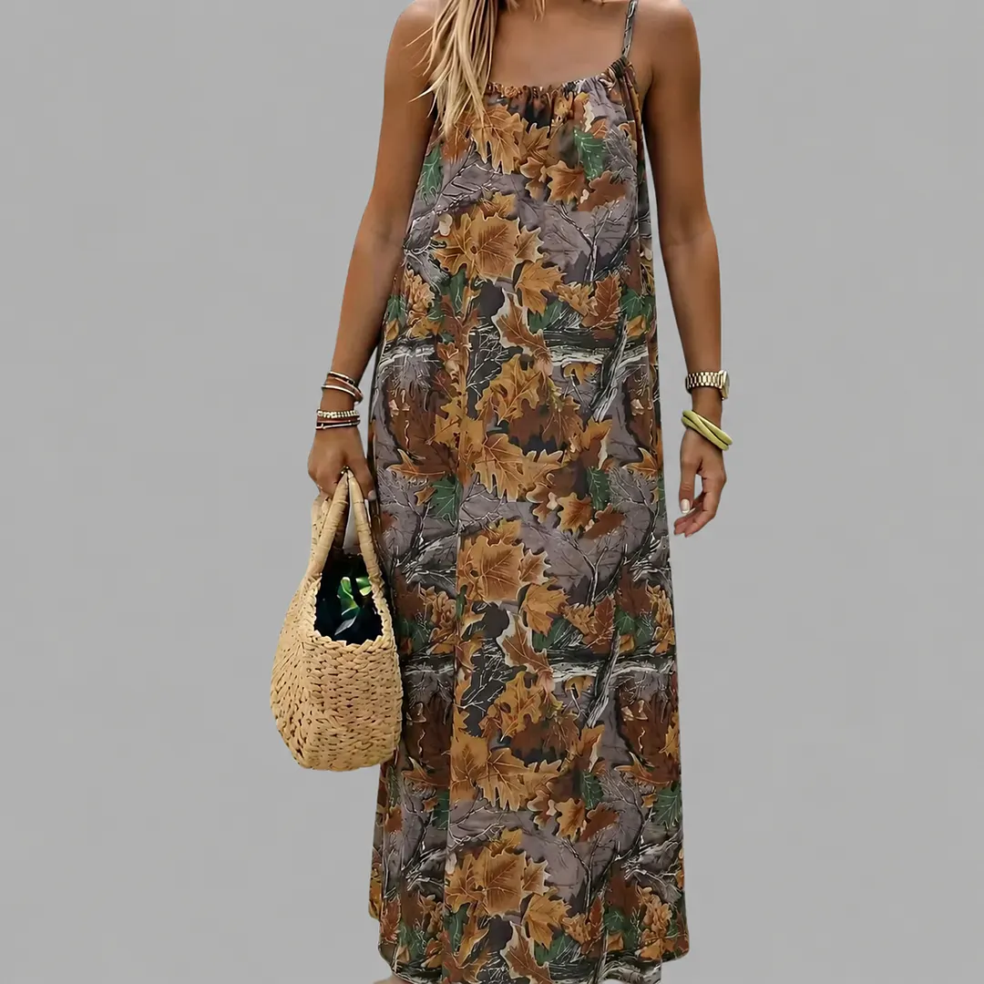 Elegant Relaxed Waist Maxi Dress