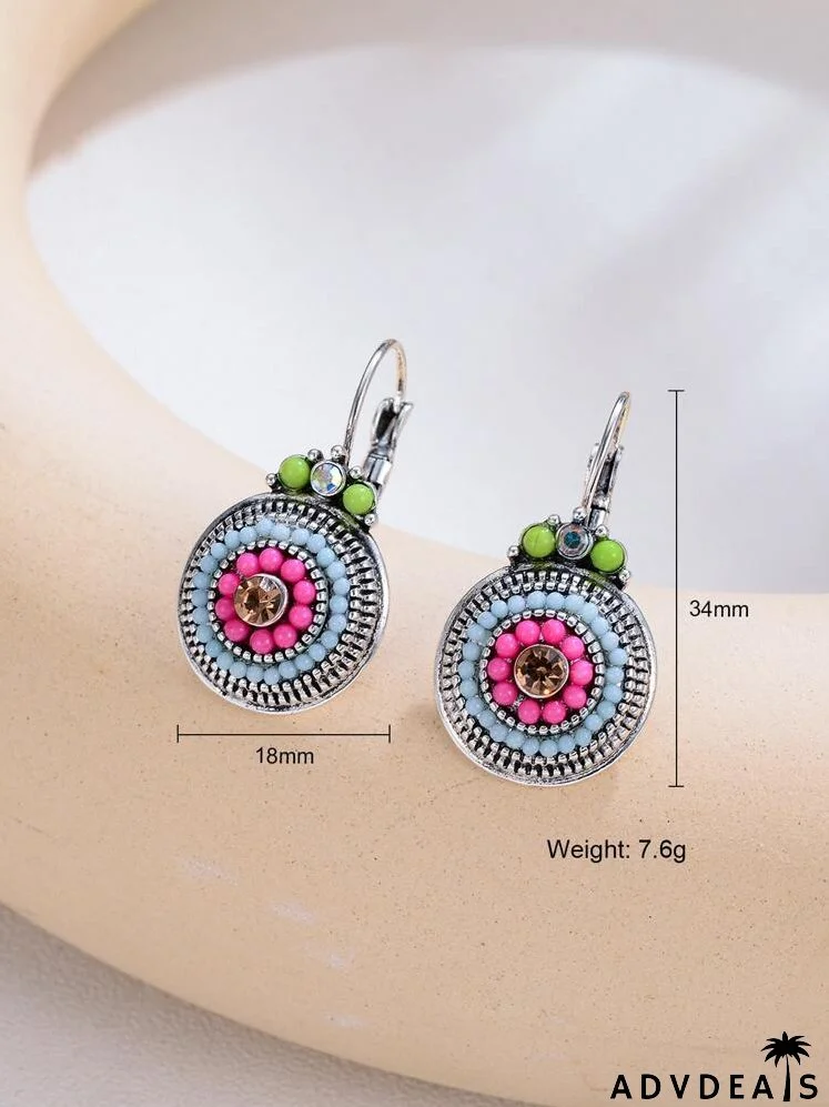 Bead Round Design Earrings