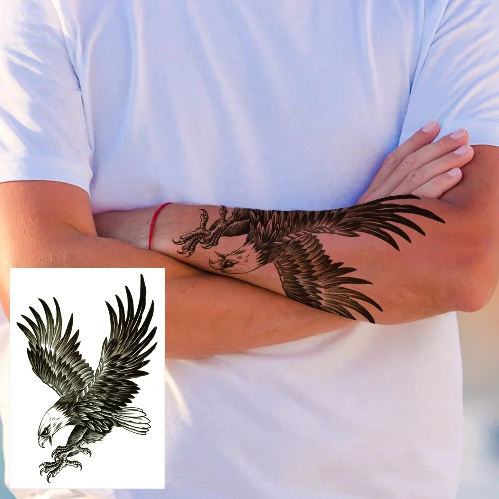 Sdrawing Transfer Waterproof Temporary Tattoos Sticker,Fake,Women Men Wolf,Skull,Eagle,Black Dragon,OWL,Beauty Body Art,Sexy Makeup