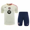 2025/2026 Barcelona Pre-Match Training Beige Shirt+Shorts 1:1 Thai Quality
