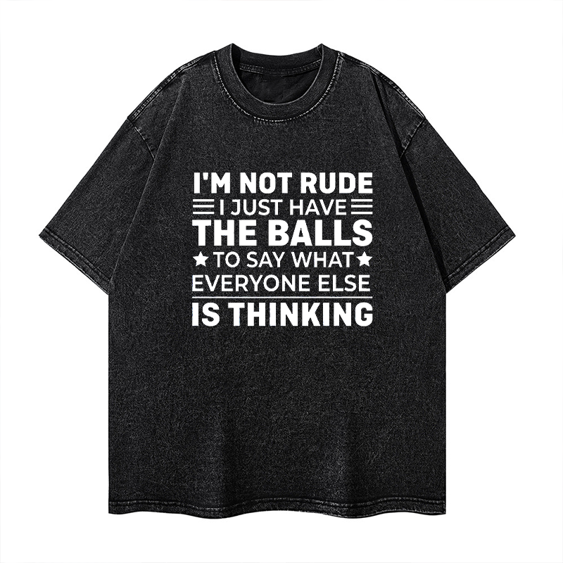 I'm Not Rude, I Just Have The Balls To Say What Everyone Else Is Thinking Washed T-shirt ctolen