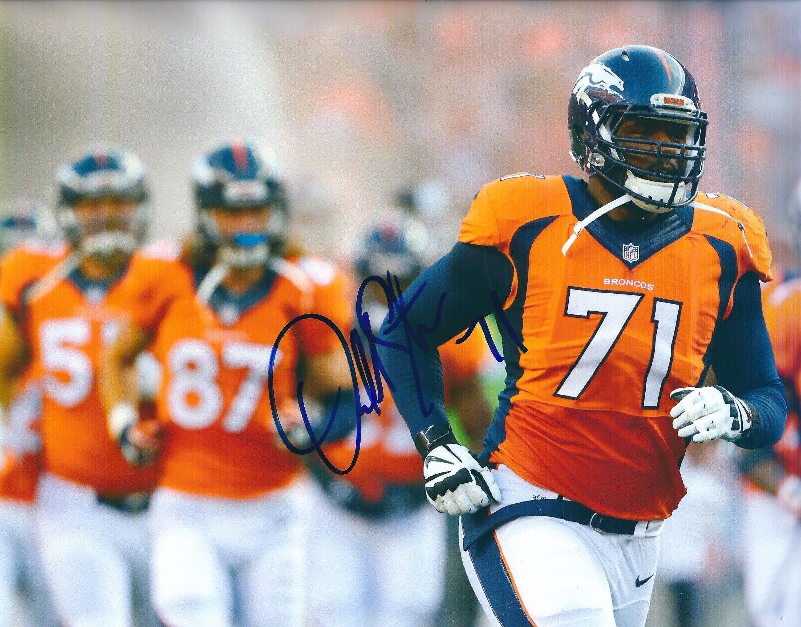 Signed 8x10 DONALD STEPHENSON Denver Broncos Autographed Photo Poster painting - w/COA