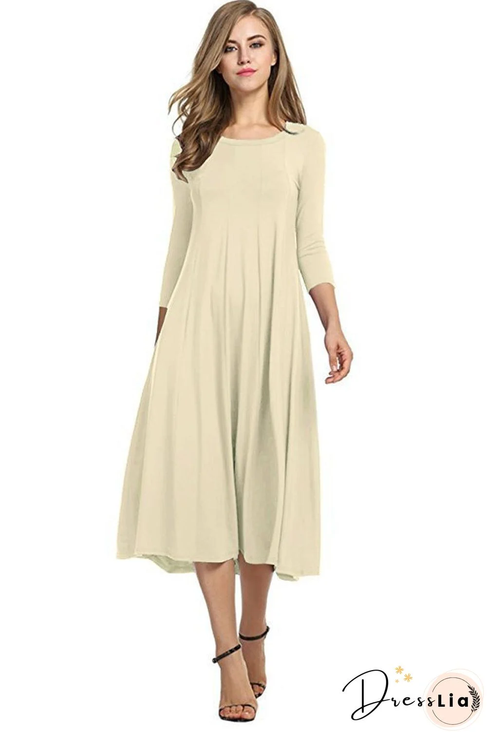 Casual Long Sleeve Pockets Casualdress