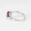 18K White Gold Round Cut Lab Diamond & Lab Ruby Toi et Moi Ring