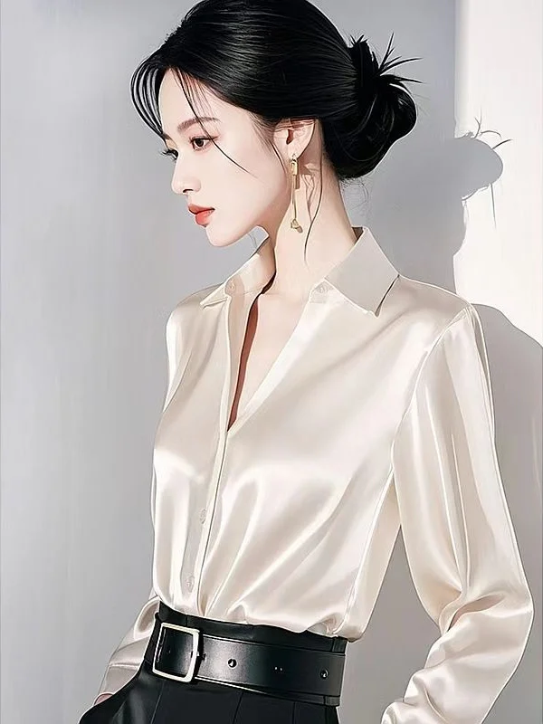 Athvotar Athvotar Year's Popular Beautiful Shirt Design Feels Light-Albage To Reduce The Age Of The Ocean White Densant Inside The Shirt Top Lady Spring