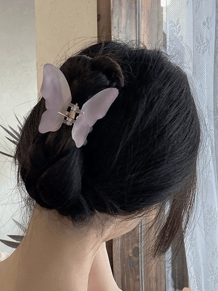 Brownm Resin Butterfly Pattern Hair Claw
