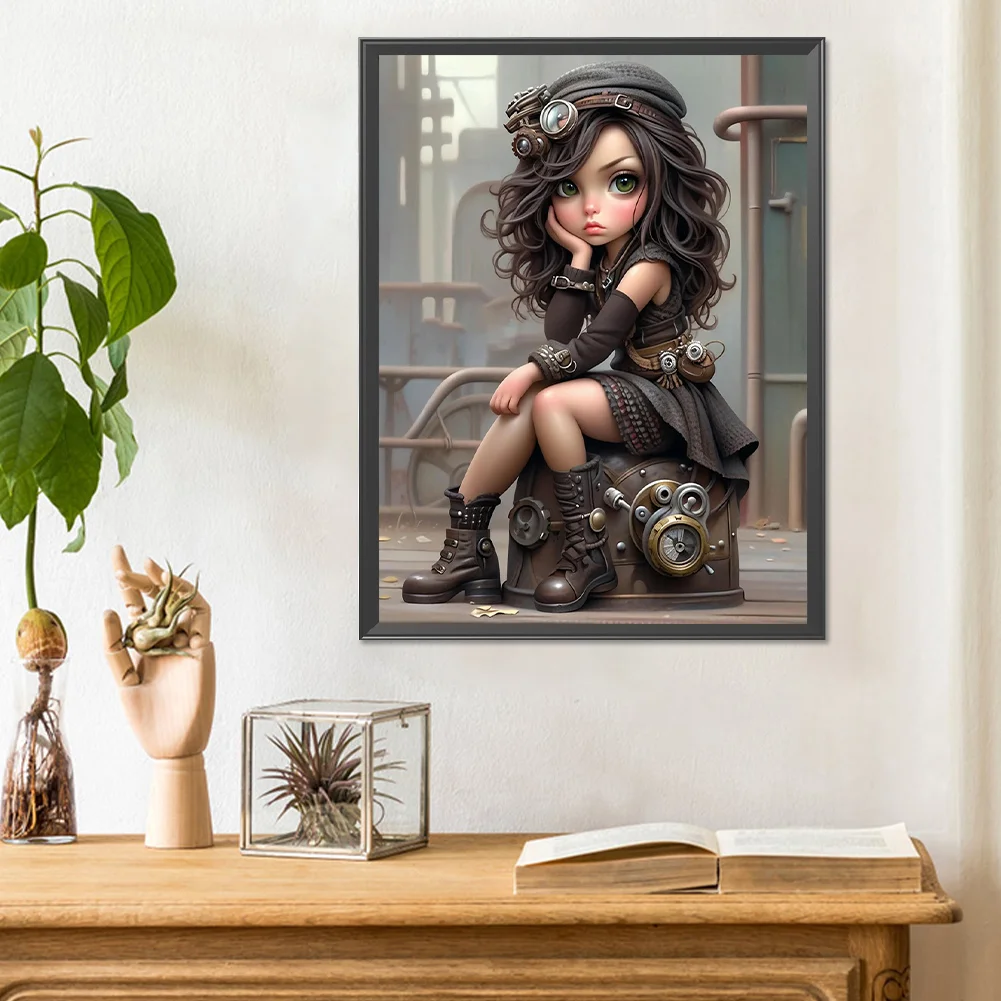 Diamond Painting - Full Round Drill - Sweet Cool Girl(Canvas|30*40cm)