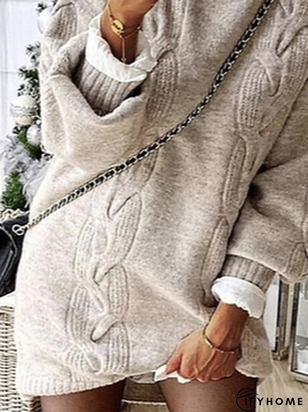 Crew Neck Yarn/Wool Yarn Sweater | IFYHOME