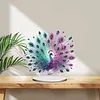 (US Only)Acrylic 2D Flat Peacock DIY Diamond Painting Desktop Ornaments Kit for Decor