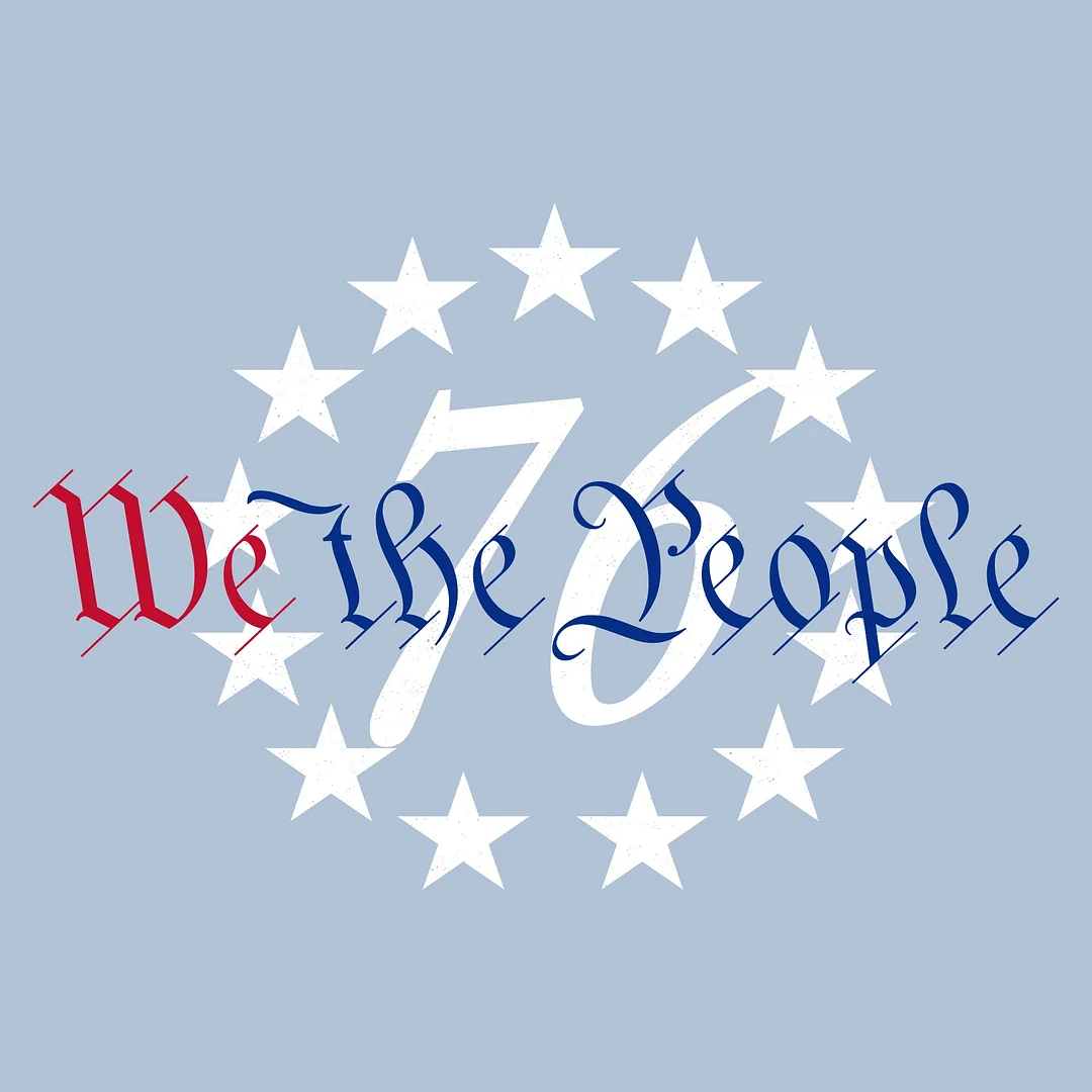 Men's 76 We The People T-Shirt - Heather Sky Blue mysite James Yang