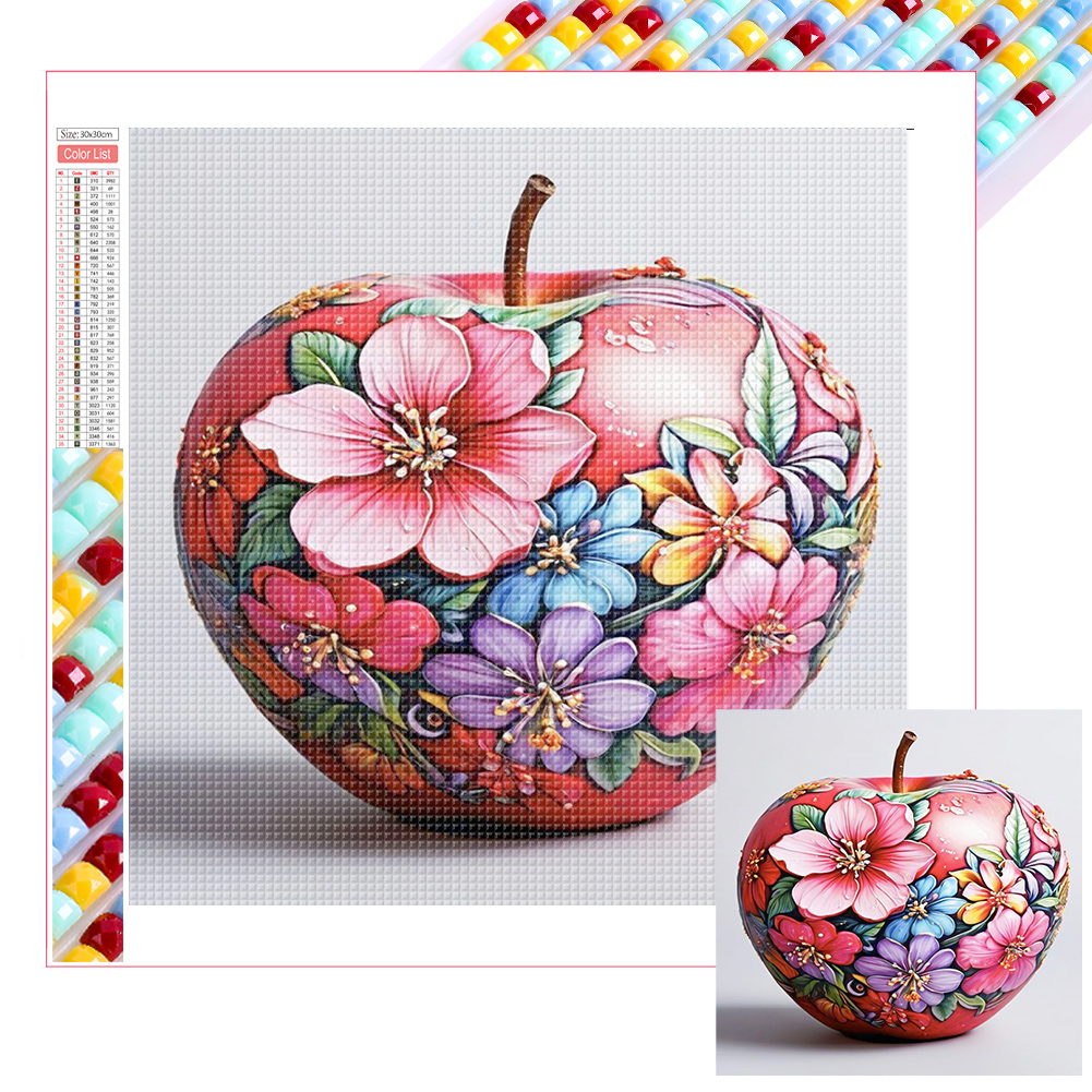 Spring Apple 30*30cm(picture) full square drill diamond painting