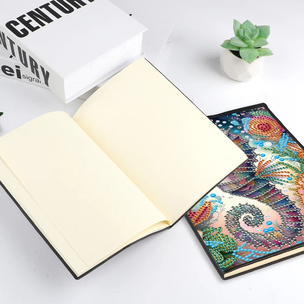 DIY Seahorse Special Shaped Diamond Painting Diary Book 50 Pages for Adults Kids