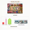 2027 New DIY Diamond Painting Flower Animal Wall Calendar Kit 12-Month Flip Calendar Design Home Decor