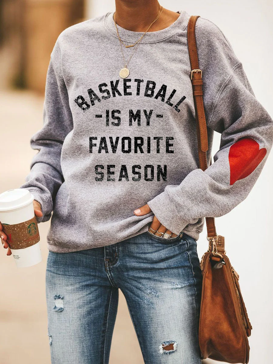 Basketball Is My Favorite Season Heart Sweatshirt