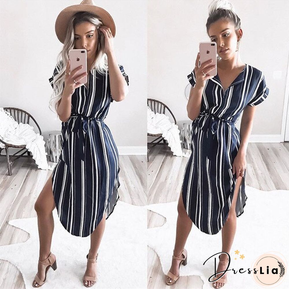 Striped Female Pencil Dress
