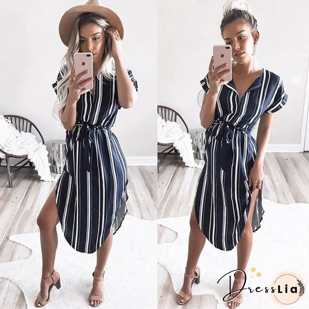 Striped Female Pencil Dress