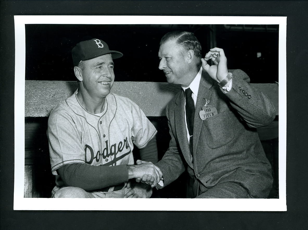 Walter Alston Chuck Dressen Press Original Photo Poster painting Don Wingfield Brooklyn Dodgers