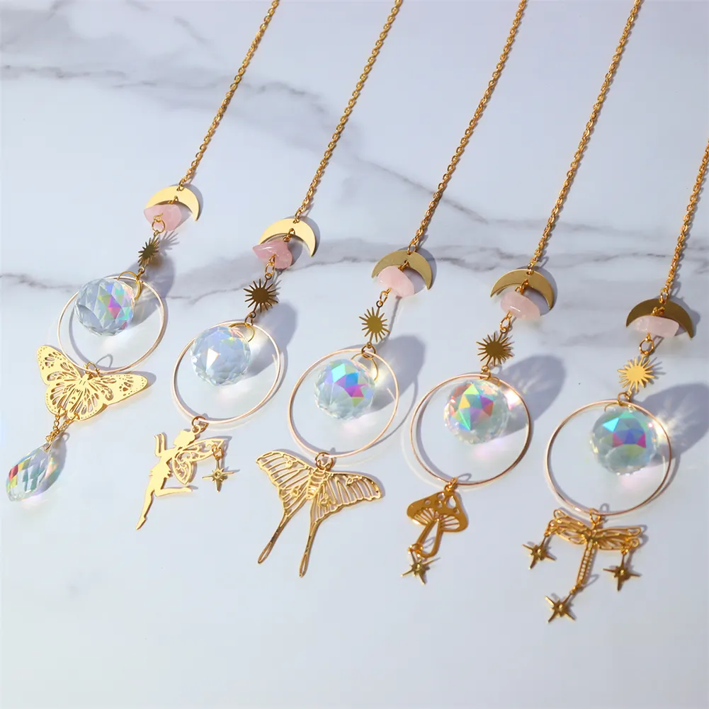 Crystal Wind Chime Prism Catchers Hanging Ornament Home Garden Decorations
