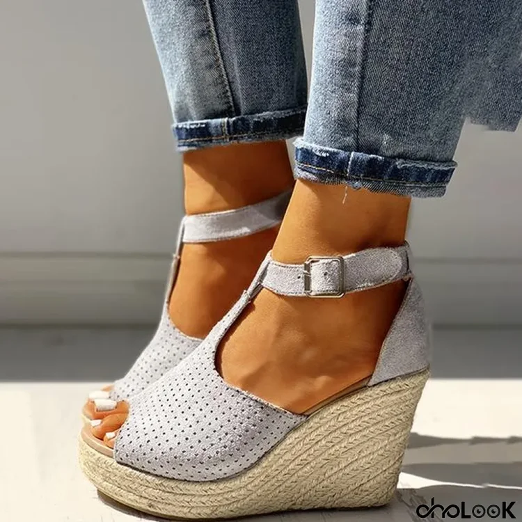 Women Summer Fish Mouth Wedge Sandals