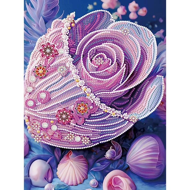 Fantasy Purple Shell 30*40CM(Canvas) Special Shaped Drill Diamond Painting