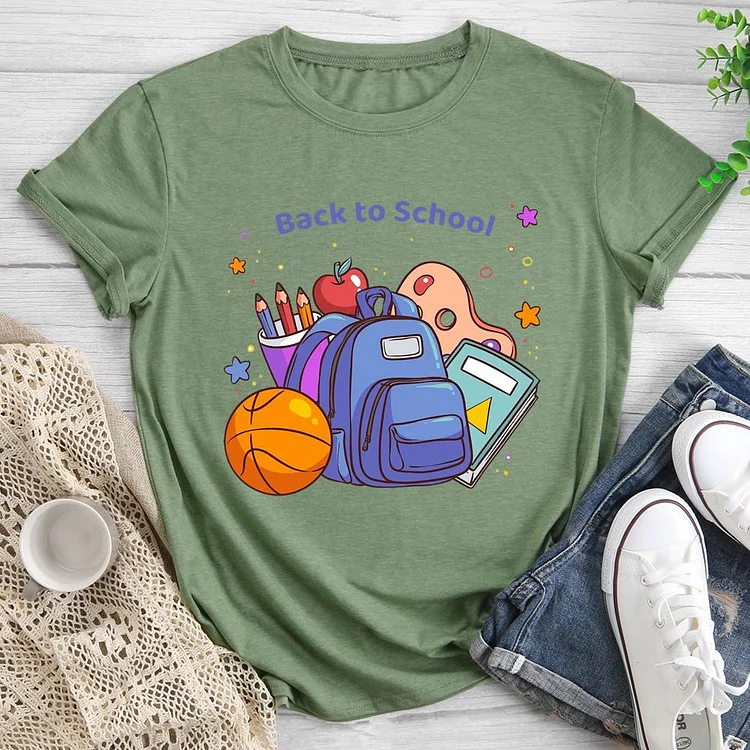 Back to School  Round Neck T-shirt