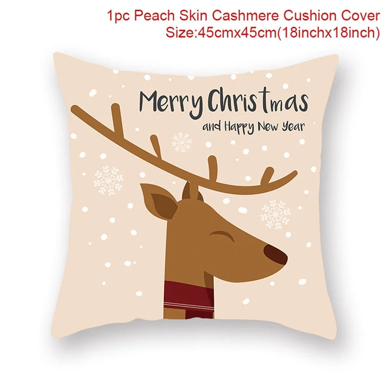 Merry Christmas Cushion Cover Santa Claus Elk Christmas Decoration For Home