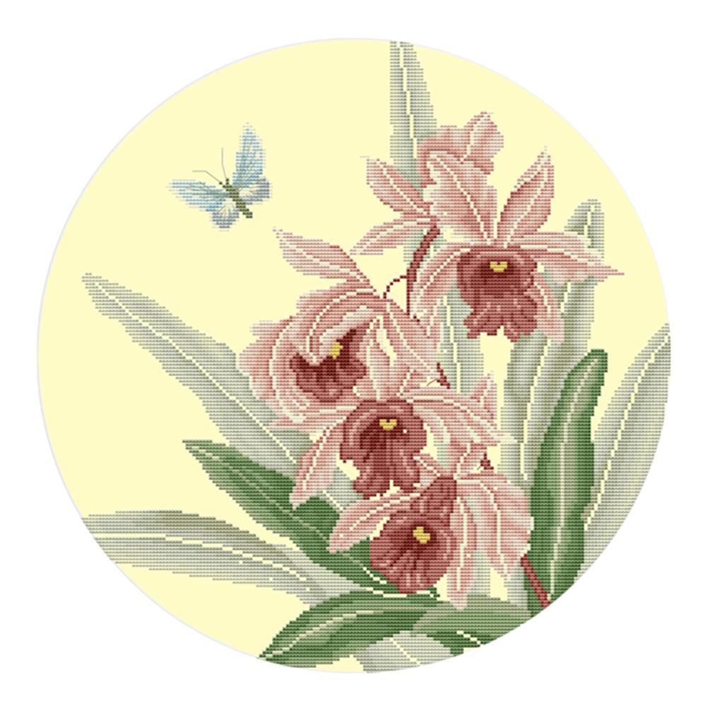 

Orchid - 11CT Stamped Cross Stitch - 51*54cm, 501 Original