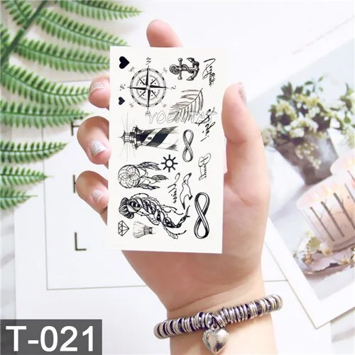 Waterproof temporary tattoo stickers on the body art temporary men tattoos lines rose fake tattoo stickers temporary tattoos
