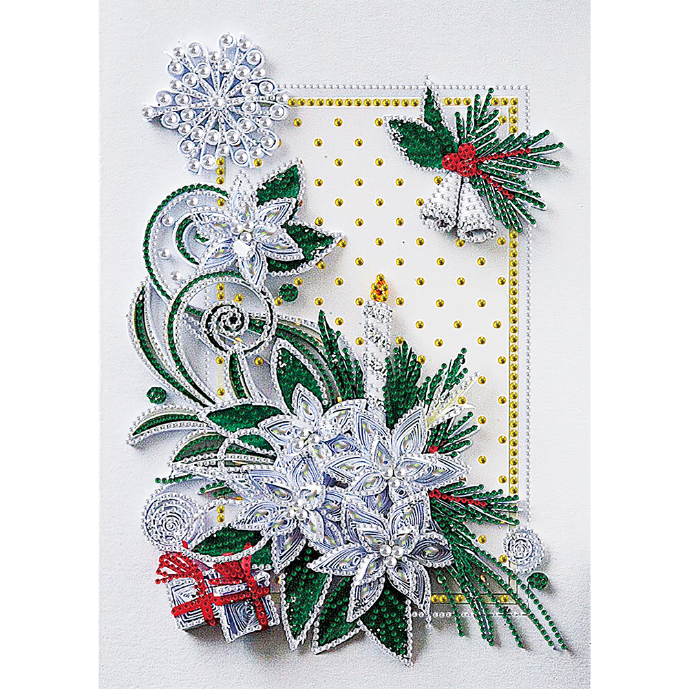 Christmas Paper Quilling Style 30*40cm(canvas) beautiful special shaped drill diamond painting