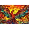 >SALE<Full Embroidery Cotton Thread 11CT Print Stain Glass Phoenix Cross Stitch60x40cm