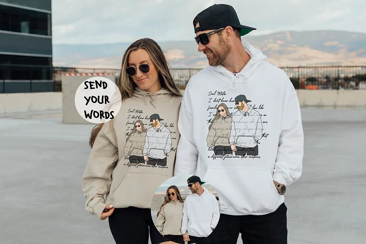 CHEST Photo and Words Portrait Hoodie