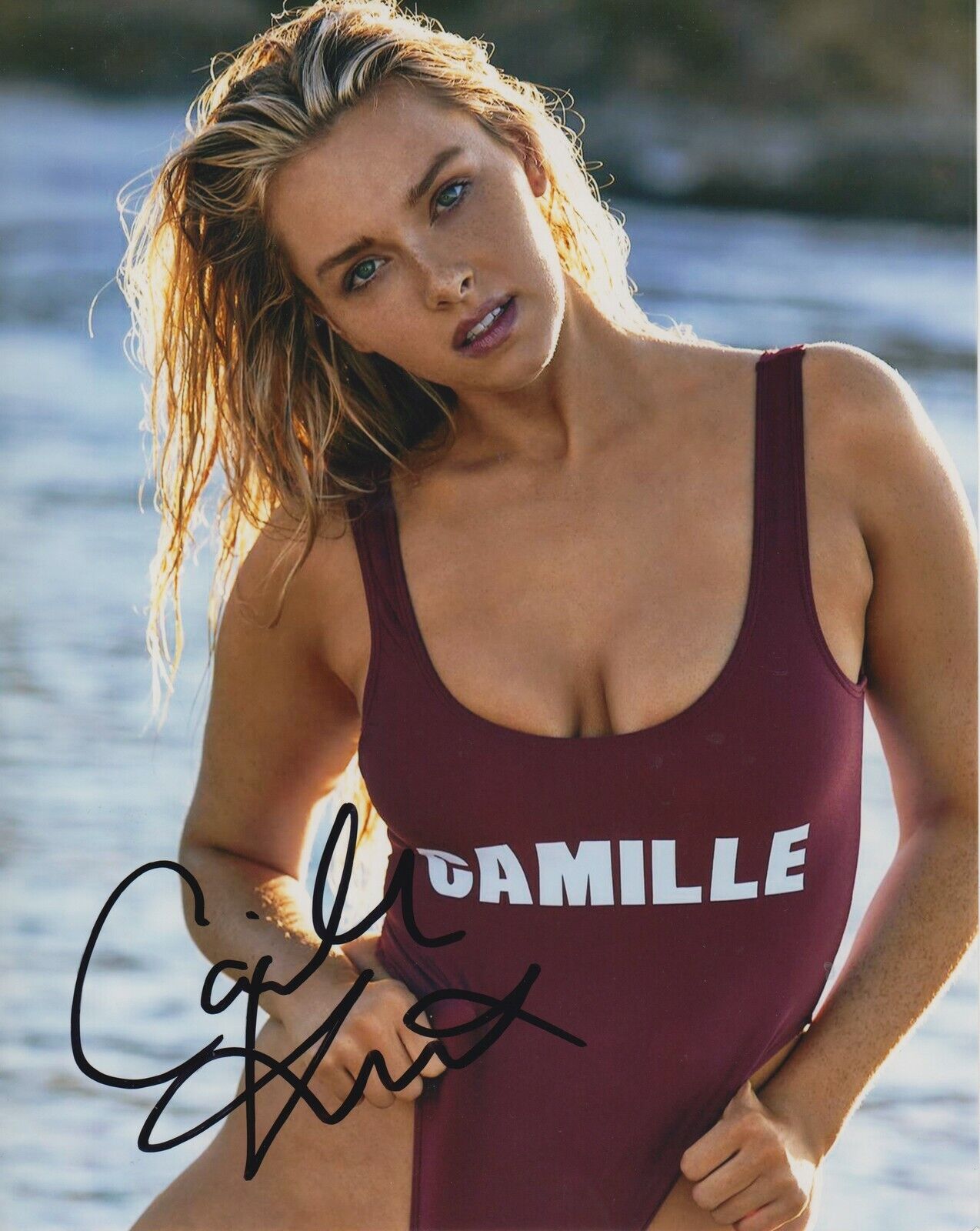 Camille Kostek 2019 S.I. Swimsuit Cover Girl #2 8x10 Signed Photo Poster painting w/ COA