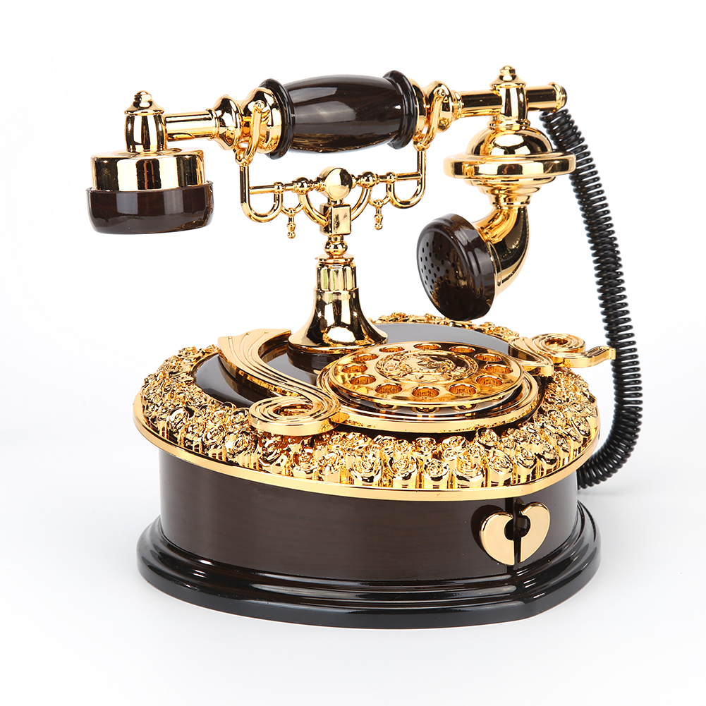 European Classical Phone Music Box Girl Gift Home Ornaments Jewelry Storage