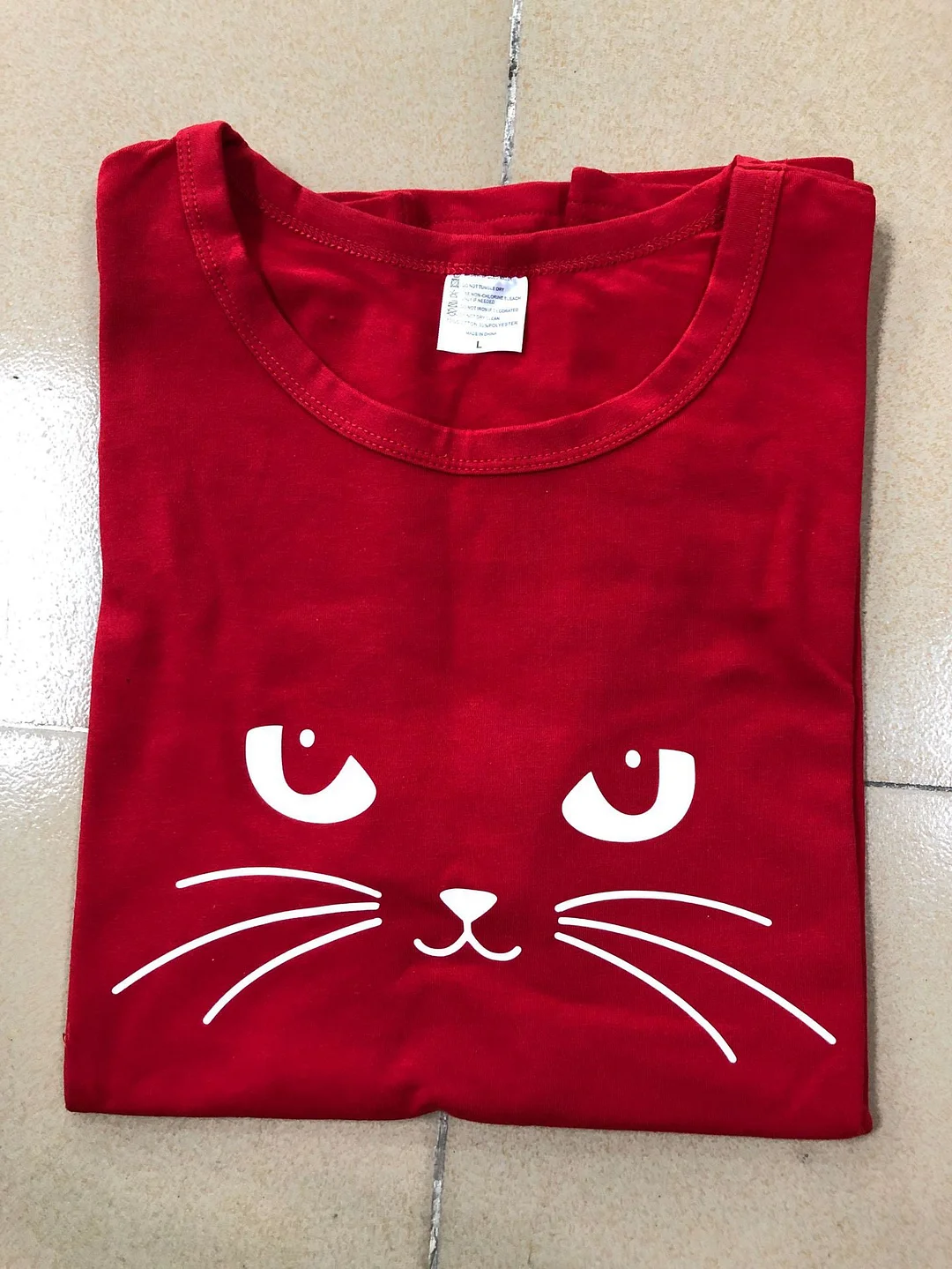 Round Neck Short Sleeves kitty  Floral T-shirt