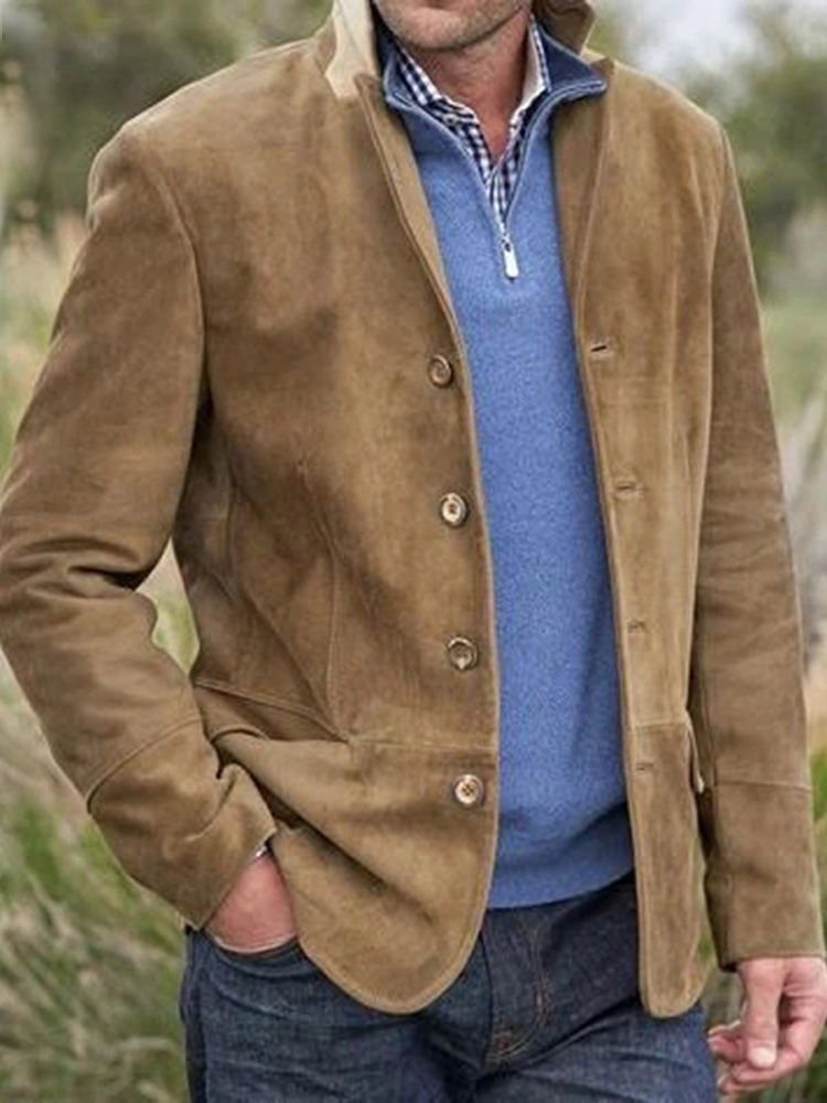 Comstylish Men's Outdoor Vintage Country Button-Up Jacket