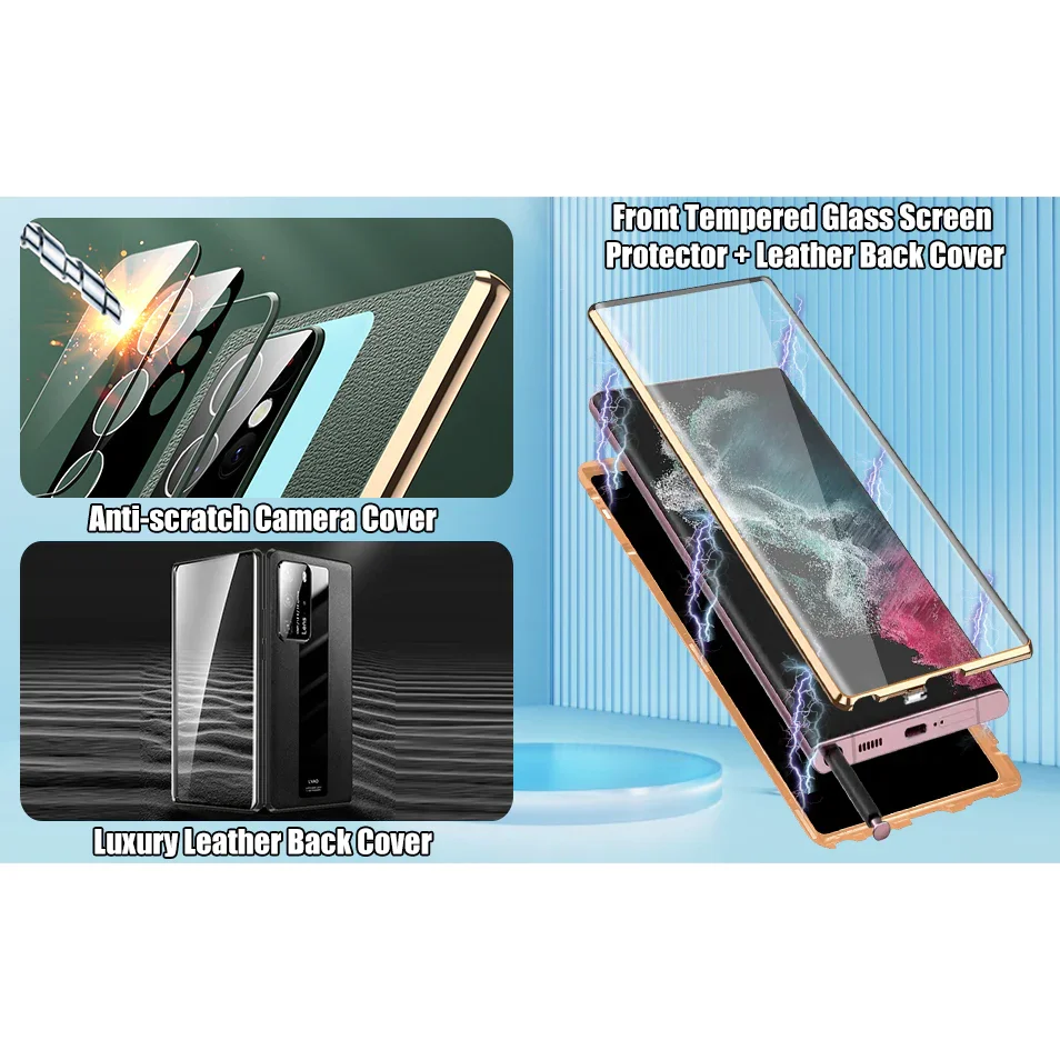 Suitable for Samsung S22/S23 series glass goggles magnetic suction all-inclusive drop-proof mobile phone case