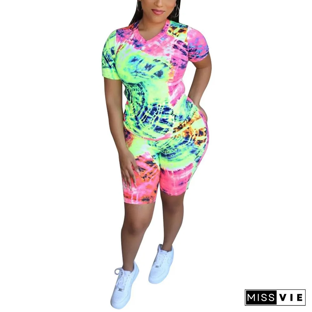 Summer Women 2 Piece Set Printed T-shirt Shorts Pants Casual Ladies Set Ladies Suits Outfits Sets Women Clothing Set