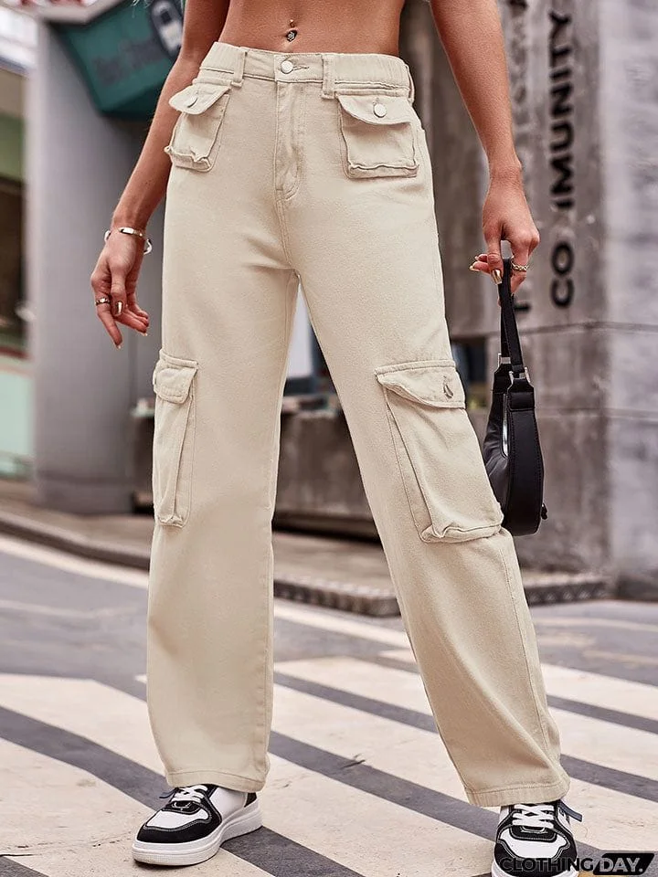 Straight Leg Cargo Jeans