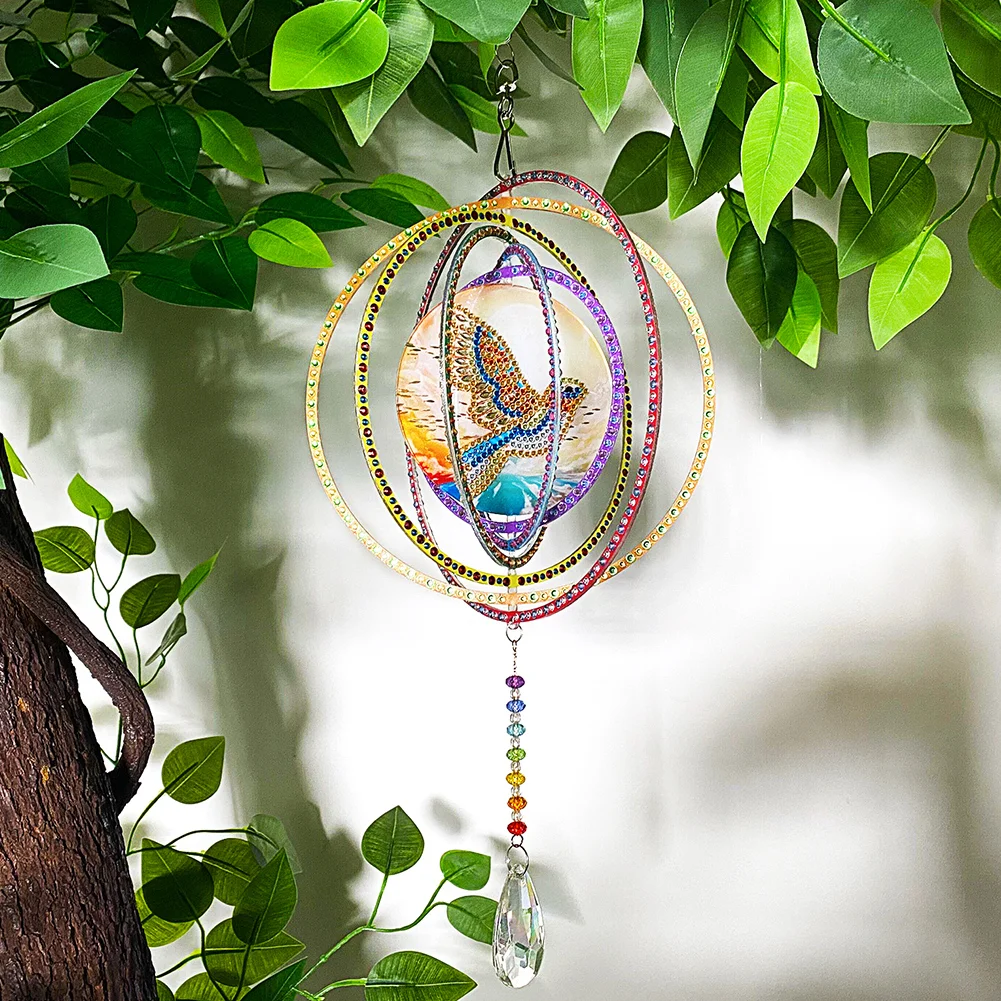 Mandala Double Sided Rotatable Wind Chime D Diy Craft Pendant