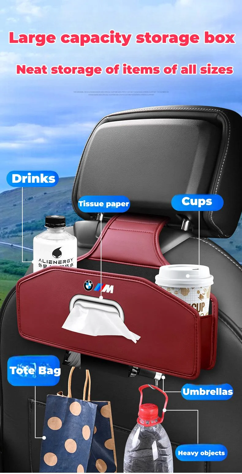 Car seat back hook multifunctional cup holder storage box