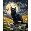 Black Cat Moon-11CT Stamped Cross Stitch 40*50cm tapestrymarket