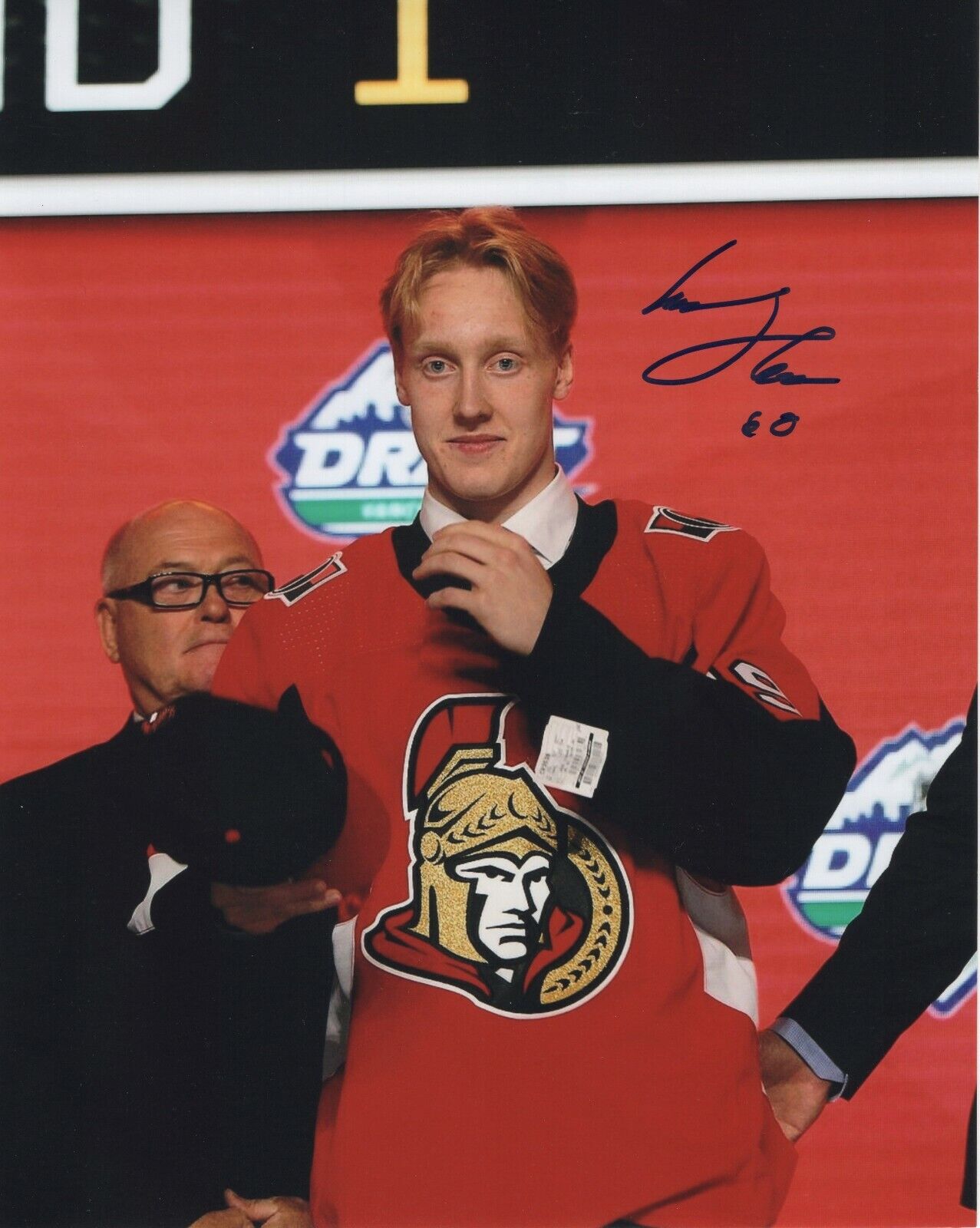 LASSI THOMSON SIGNED AUTOGRAPH OTTAWA SENATORS DRAFT DAY 8X10 Photo Poster painting