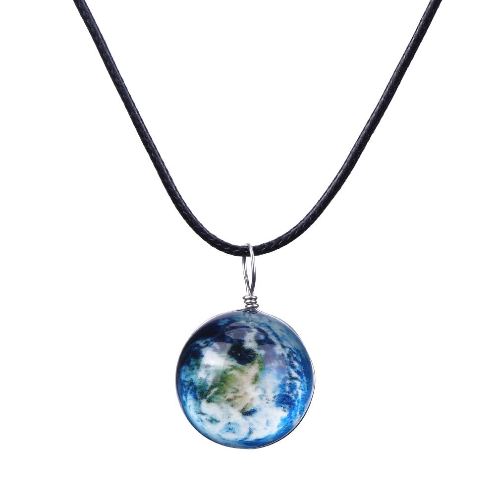 

Unisex Unique Luminous Universe Glow in the Dark Ball Pendant Necklace Gift, 501 Original