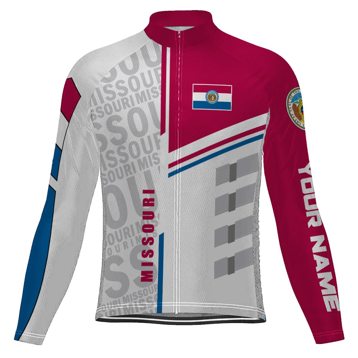 Customized Missouri Long Sleeve Cycling Jersey for Men | captainssportss.com