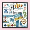 >SALE<Embroidery Cotton Thread 16CT Printed Four Seasons of Summer Cross Stitch24x23cm