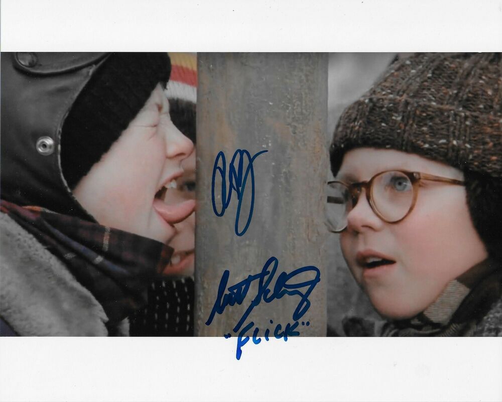 Peter Billingsley/Sc<wbr/>otty Schwartz A Christmas Story Original Signed 8X10 Photo Poster painting