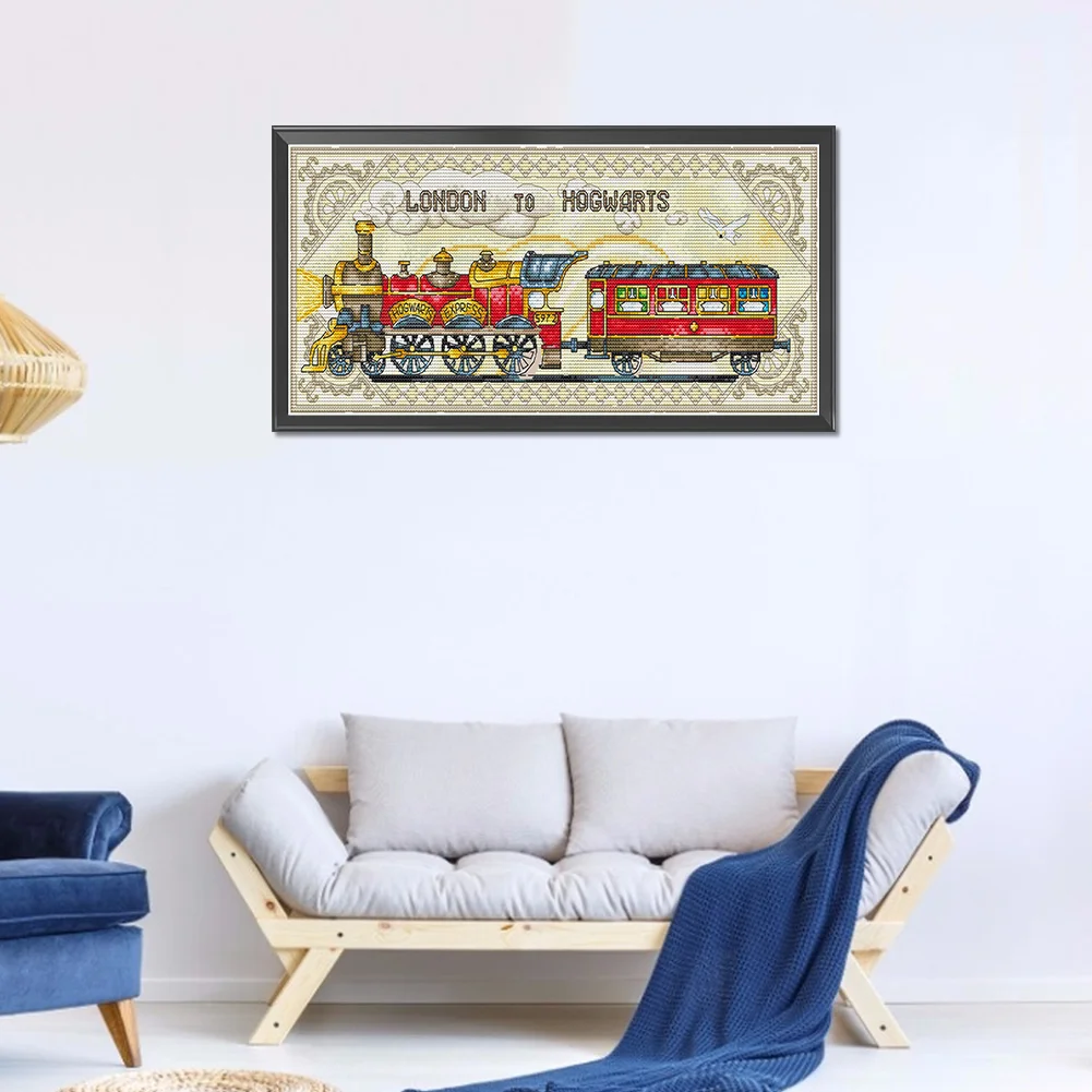 Full Counted Cross Stitch 14CT - London to Hogwarts(44*19cm)